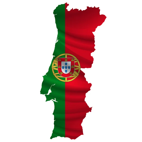 Portugal Icono de mapa de bandera — Vector de stock